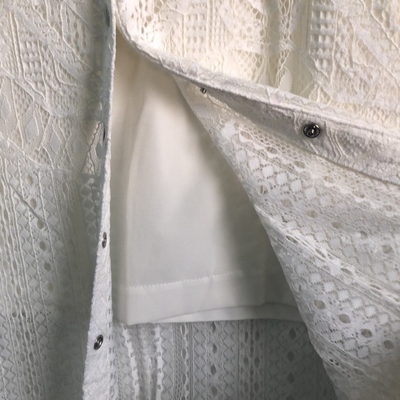 BCBGMaxAzria Harper Off White Lace Boho Button Maxi Skirt Size 0 - Picture 5 of 14